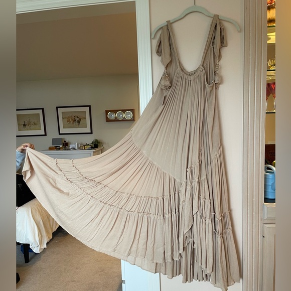 NWT, Free People, Bare It All maxi dress, color: neutral, size S - Picture 2 of 11